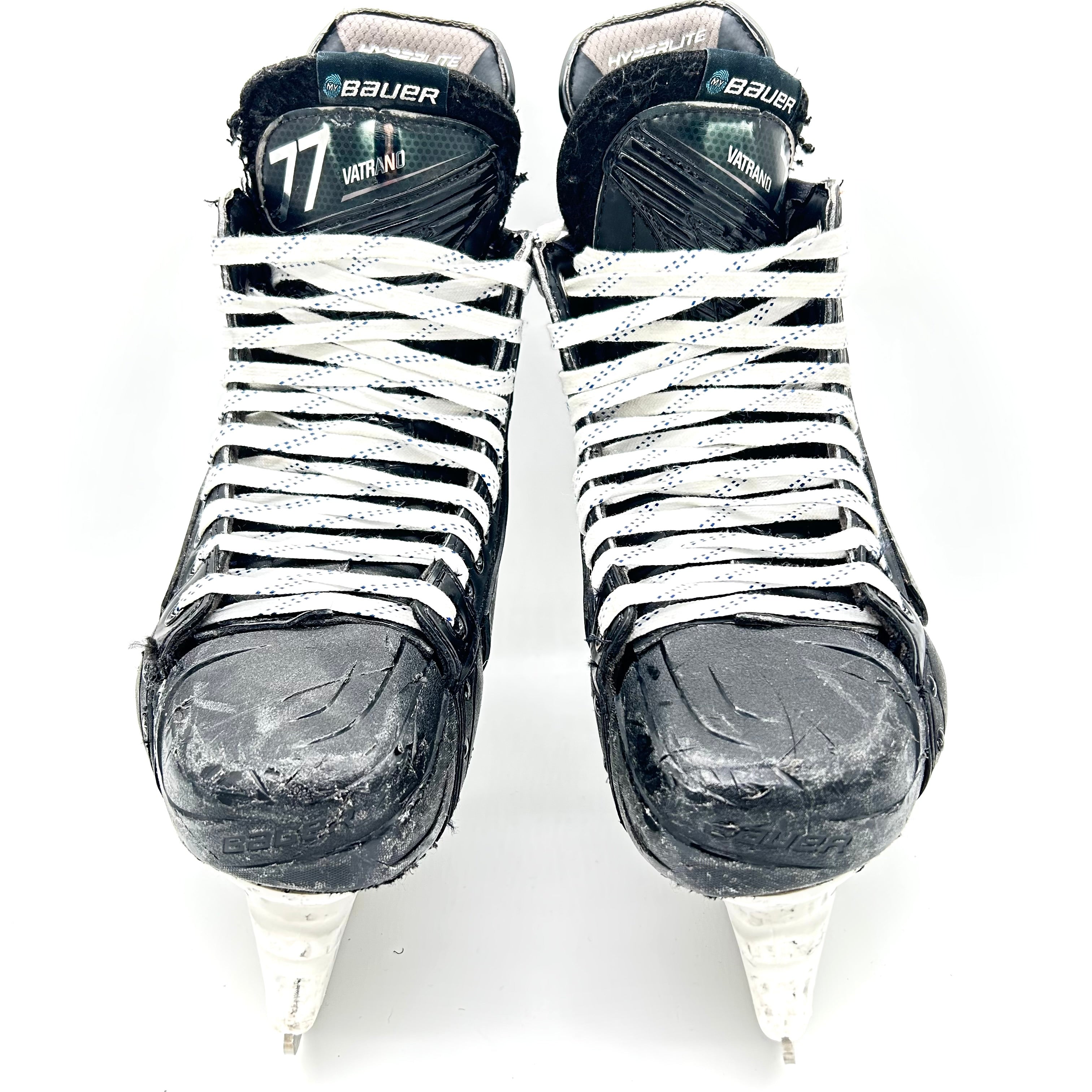 Patins de hockey Bauer Hyperlite – Patins d'occasion NHL Pro Stock – Taille 8.25E – Frank Vatrano – Ducks d'Anaheim